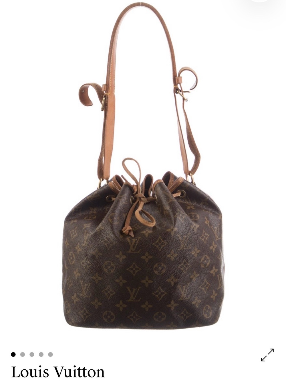 Louis Vuitton Monogram Canvas Drawstring Bucket Bag in Brown and Tan
